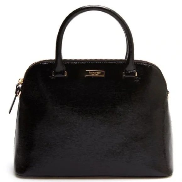 Kate Spade ♠️ Black Patent Leather Cameron Street Satchel - Picture 1 of 11